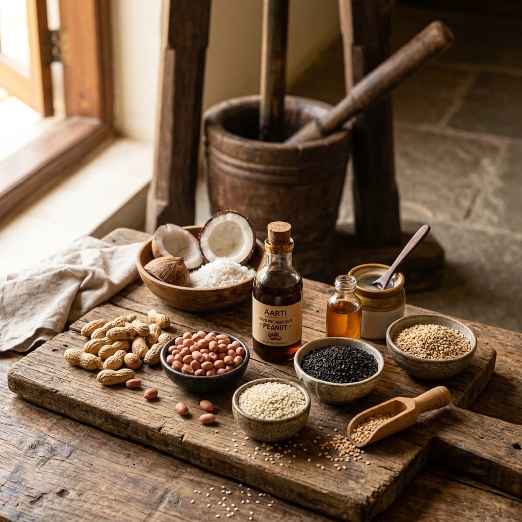 Traditional Cold Pressed Oils (సాంప్రదాయ చెక్క గానుగ నూనెలు)