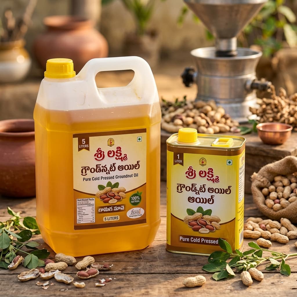 Cold Pressed Groundnut Oil (సాంప్రదాయ చెక్క గానుగ వేరుశనగ నూనె)